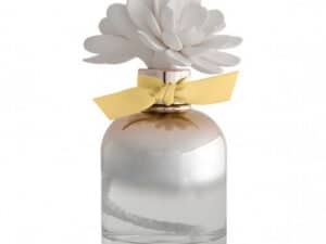 Mathilde M Soleil Pastel diffuser met witte gipsen bloem en gele strik